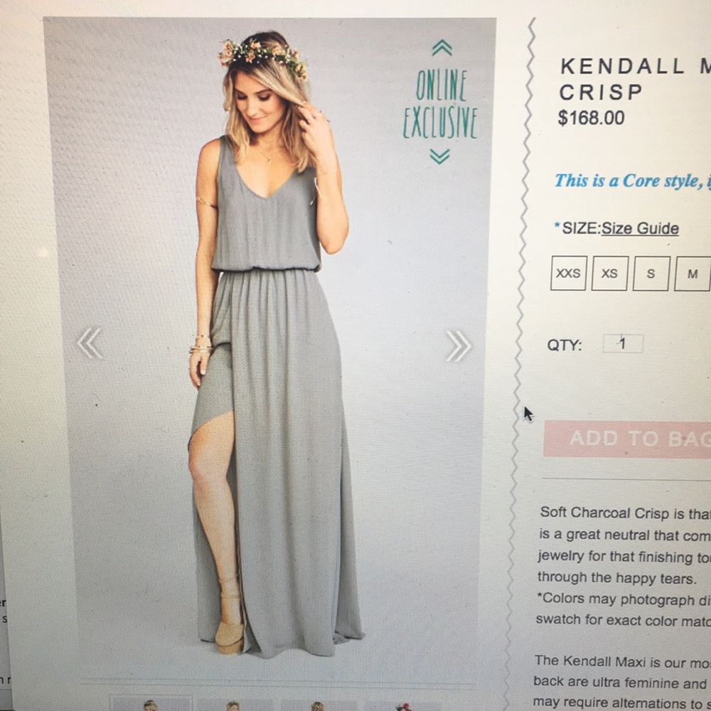 Show me your mumu.Kendall maxi dress.Soft charcoal